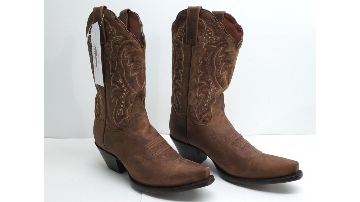 Bottes cowboy/cowgirl pour femme en cuir véritable de Silver Canyon